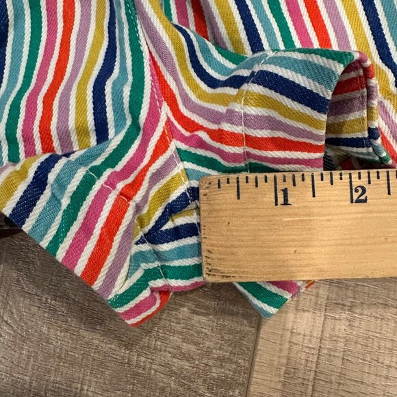 BODEN GIRLS 11Y 146CM RAINBOW STRIPE PULL ON SHORTS HEART POCKETS - Picture 5 of 5